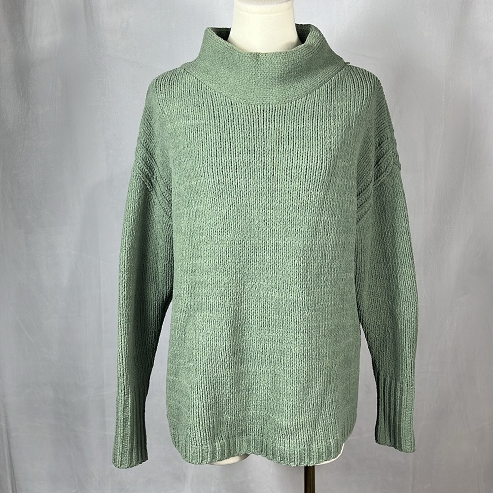 Philosophy Republic Clothing Olive Green Mock Cowl Neck‎ Sweater.